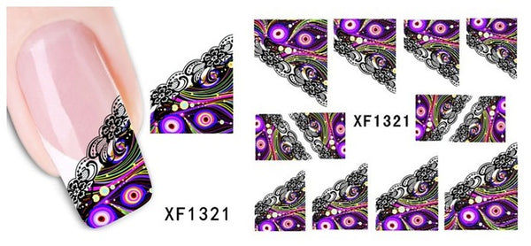 2017 Waterproof Water Transfer Nails Art Sticker Beautiful Flower Design Girl And Women Manicure Tools Nail Wraps Decals Xf1013