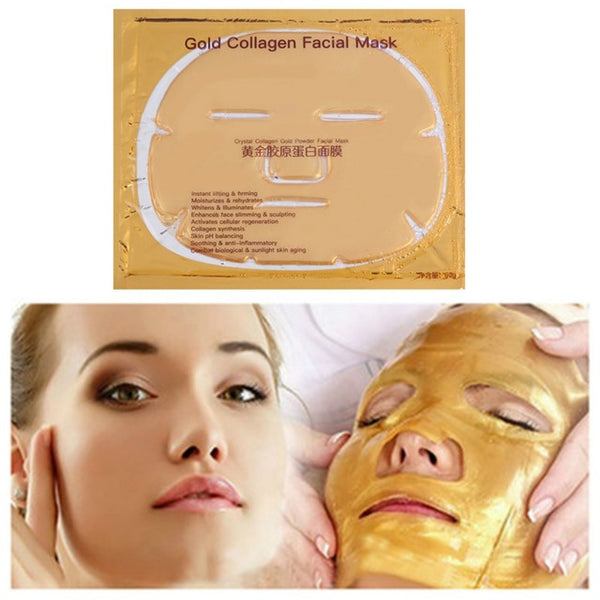 24K Gold Collagen Face Mask Crystal Golden Moisturizing Anti-aging Facial Masks Women Beauty Face Skin Care Face Mask