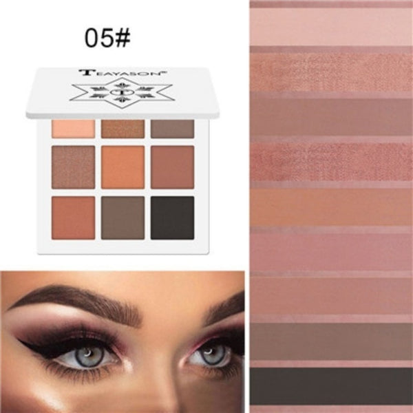 9 Colors Glitter Eyeshadow Palette Matte Eyes Makeup Pallete Eye Shadow Palette Shimmer Diamond Powder Pigment Cosmetics