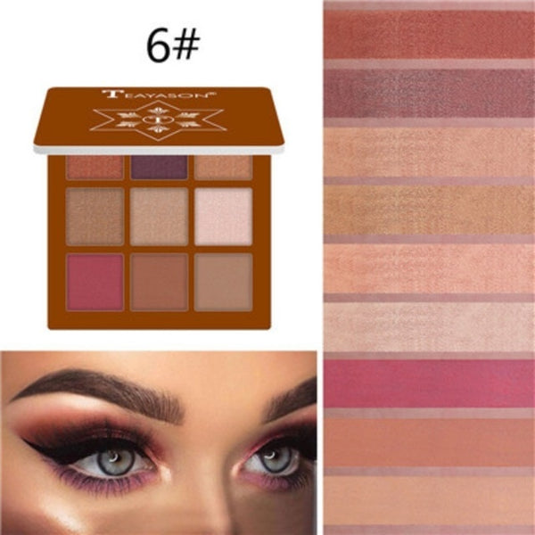 9 Colors Glitter Eyeshadow Palette Matte Eyes Makeup Pallete Eye Shadow Palette Shimmer Diamond Powder Pigment Cosmetics