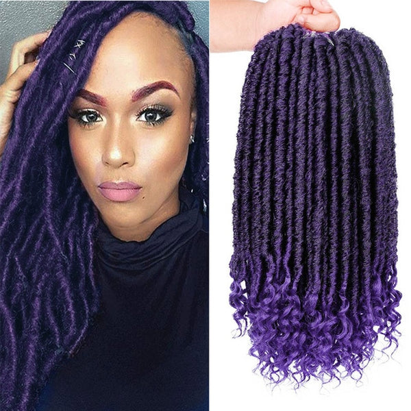 Doris beauty 16&20 inch Goddess Faux Locs Crochet Hair Soft End Natural Synthetic Braids Brown Extension For Women Locks