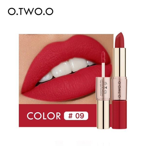 O.TWO.O 12 Colors Lips Makeup Lipstick Lip Gloss Long Lasting Moisture Cosmetic Lipstick Red Lip Matte Lipstick Waterproof