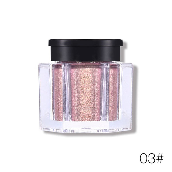 Marca UCANBE, sombra de ojos suelta, pigmento de maquillaje en polvo, sombra de ojos impermeable brillante, sombra de ojos en 3D, cosméticos en polvo de ojos metálicos desnudos