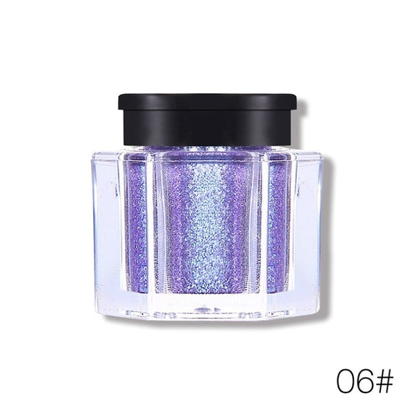 Marca UCANBE, sombra de ojos suelta, pigmento de maquillaje en polvo, sombra de ojos impermeable brillante, sombra de ojos en 3D, cosméticos en polvo de ojos metálicos desnudos