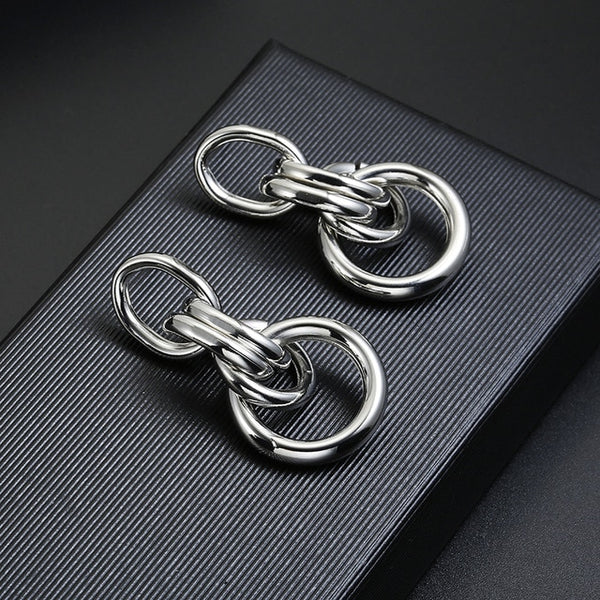 Hot Sale ZA Metal Maxi Statement Vintage Clip on Earrings Without Piercing for Women Fashion Earrings Party Gift Bijoux Jewelry