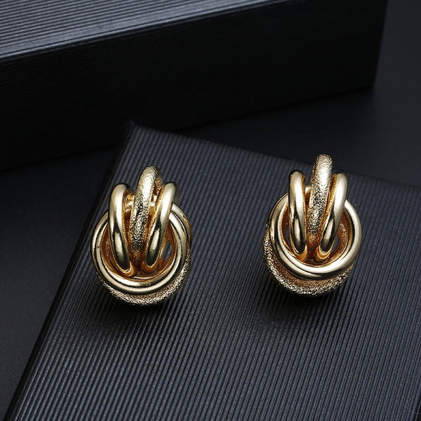Hot Sale ZA Metal Maxi Statement Vintage Clip on Earrings Without Piercing for Women Fashion Earrings Party Gift Bijoux Jewelry