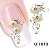 2017 Waterproof Water Transfer Nails Art Sticker Beautiful Flower Design Girl And Women Manicure Tools Nail Wraps Decals Xf1013