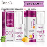 Hyaluronic Acid Serum + VC Snail Serum Collagen Serum Anti-Aging For men and women Moisturizing Skin Care Whitening Brighten