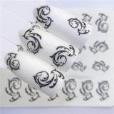 YZWLE 32 Styels Beauty DIY Black Lace Flower Sticker Nail Art Decals for Women Tips Water Transfer Accessory