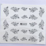 YZWLE 32 Styels Beauty DIY Black Lace Flower Sticker Nail Art Decals for Women Tips Water Transfer Accessory