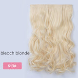 AISI BEAUTY Long Straight Clip in one Piece Synthetic Hair Extension 5 Clips False Blonde Hair Brown Black Hair Pieces for Women