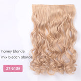 AISI BEAUTY Long Straight Clip in one Piece Synthetic Hair Extension 5 Clips False Blonde Hair Brown Black Hair Pieces for Women