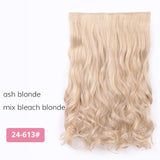 AISI BEAUTY Long Straight Clip in one Piece Synthetic Hair Extension 5 Clips False Blonde Hair Brown Black Hair Pieces for Women