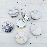 1PCs Marble Pattern Portable Double Sided Mirror Foldable Pocket Makeup Mirror Women Girls Beauty Cosmetic Compact Mirrors