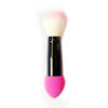 1pc Professional blusher brush 2 heads Nylon Make up Brushes Two Head Metal Cosmetic Tools with Sponge Pink Color drop shipping