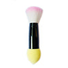 1pc Professional blusher brush 2 heads Nylon Make up Brushes Two Head Metal Cosmetic Tools with Sponge Pink Color drop shipping