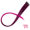 AISI BEAUTY Single Clip In One Piece Hair Extensions Rainbow Colors Synthetic Long Straight Ombre Pink Grey Hairpieces for Women