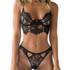 Women Deep V Back Sexy Lace Bralette Set Transparent Trim Straps Bra Push Up Top Cup Beauty Decor Lingerie Suit 2019 New Arrival