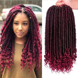 Doris beauty 16&20 inch Goddess Faux Locs Crochet Hair Soft End Natural Synthetic Braids Brown Extension For Women Locks