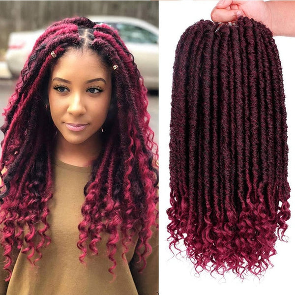 Doris beauty 16&20 inch Goddess Faux Locs Crochet Hair Soft End Natural Synthetic Braids Brown Extension For Women Locks