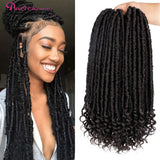 Doris beauty 16&20 inch Goddess Faux Locs Crochet Hair Soft End Natural Synthetic Braids Brown Extension For Women Locks