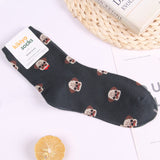 Husky corgi cartoon animal socks French bulldog cute funny women sock summer autumn comfort sweat absorbent cotton calcetines
