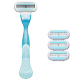 1pc Razor Handle + 4Pcs Razor Blades Skin Care Beauty Shaving Tool Women Safety Sharpener 3 Layer For Venuse Blade