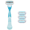 1pc Razor Handle + 4Pcs Razor Blades Skin Care Beauty Shaving Tool Women Safety Sharpener 3 Layer For Venuse Blade