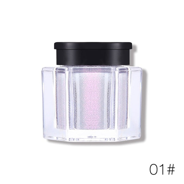 Marca UCANBE, sombra de ojos suelta, pigmento de maquillaje en polvo, sombra de ojos impermeable brillante, sombra de ojos en 3D, cosméticos en polvo de ojos metálicos desnudos