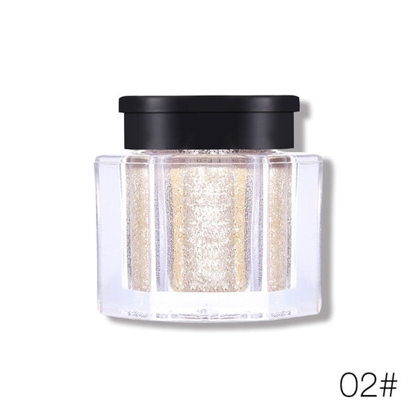 Marca UCANBE, sombra de ojos suelta, pigmento de maquillaje en polvo, sombra de ojos impermeable brillante, sombra de ojos en 3D, cosméticos en polvo de ojos metálicos desnudos