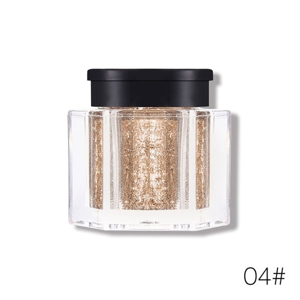 Marca UCANBE, sombra de ojos suelta, pigmento de maquillaje en polvo, sombra de ojos impermeable brillante, sombra de ojos en 3D, cosméticos en polvo de ojos metálicos desnudos