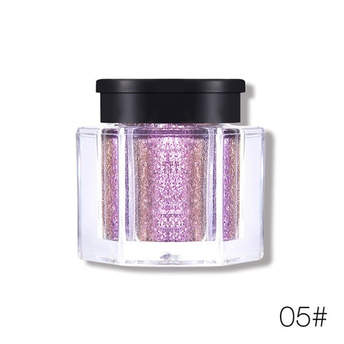 Marca UCANBE, sombra de ojos suelta, pigmento de maquillaje en polvo, sombra de ojos impermeable brillante, sombra de ojos en 3D, cosméticos en polvo de ojos metálicos desnudos