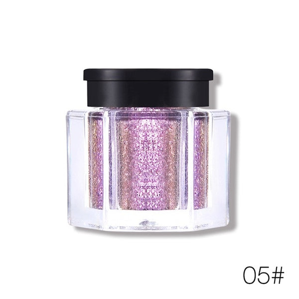 Marca UCANBE, sombra de ojos suelta, pigmento de maquillaje en polvo, sombra de ojos impermeable brillante, sombra de ojos en 3D, cosméticos en polvo de ojos metálicos desnudos