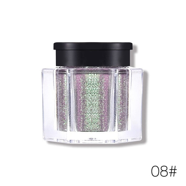 Marca UCANBE, sombra de ojos suelta, pigmento de maquillaje en polvo, sombra de ojos impermeable brillante, sombra de ojos en 3D, cosméticos en polvo de ojos metálicos desnudos