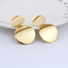 2019 Fashion Non Pierced Clip On Earrings Gold Black Metal Round Disc Statement Ear Clips for Women Bijoux Brincos Party Gift